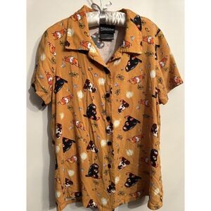Secrets Of Dumbledore Button Down Short Sleeve Shirt Size Medium